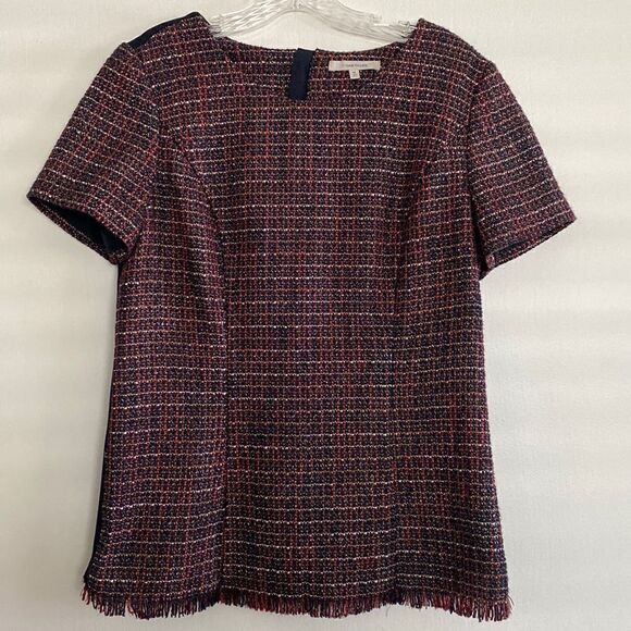 StitchFix "Karius" Maroon Tweed Top - Size Medium - Picture 2 of 7